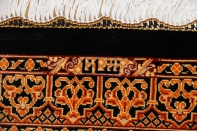 輝きのシルク手織りペルシャ絨毯玄関マット398861