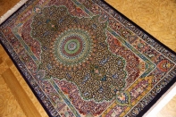 ジャムシディー有名工房センターラグ、手織りペルシャ絨毯60025