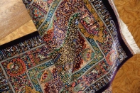 ジャムシディー有名工房センターラグ、手織りペルシャ絨毯60025