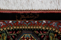 高級手織りペルシャ絨毯クムシルクの珍しいデザイン玄関マット60029