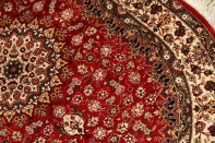 楕円形手織りペルシャ絨毯、クムシルクメダリオン60034