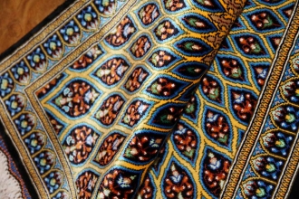 高級手織りペルシャ絨毯マンションの玄関マットシルク44635