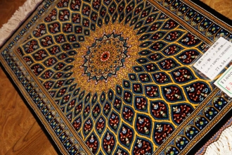 高級手織りペルシャ絨毯マンションの玄関マットシルク44635