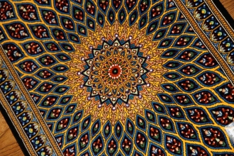 高級手織りペルシャ絨毯マンションの玄関マットシルク44635