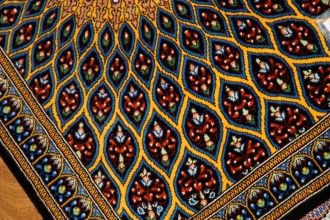 高級手織りペルシャ絨毯マンションの玄関マットシルク44635