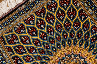 高級手織りペルシャ絨毯マンションの玄関マットシルク44635