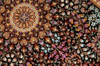 手作り玄関マットのシルクペルシャ絨毯メダリオン56008