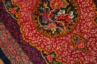 高級ペルシャ絨毯のマンション玄関マット、クムシルクピンク色60048