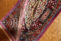 高級ペルシャ絨毯手織りシルクのマンション玄関マットクム60049