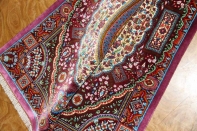 高級ペルシャ絨毯手織りシルクのマンション玄関マットクム60049