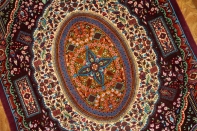 高級ペルシャ絨毯手織りシルクのマンション玄関マットクム60049