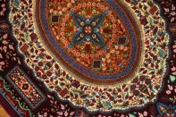 高級ペルシャ絨毯手織りシルクのマンション玄関マットクム60049