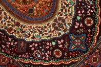 高級ペルシャ絨毯手織りシルクのマンション玄関マットクム60049