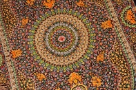 最高級手織りセンターラグ、クムシルクのペルシャ絨毯60022