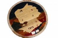 オリジナルペルシャギャッベ円形、丸のギャッベ37674