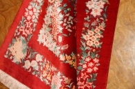 赤い花の絨毯手織りクムペルシャ50025