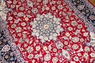 レッド手織りペルシャ絨毯ラグ50147