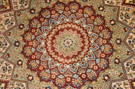 高級絹玄関絨毯のペルシャ手織りクム産50068