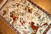 シルクのハンティングペルシャ絨毯50038