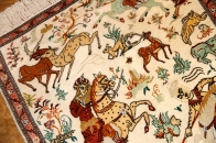 シルクのハンティングペルシャ絨毯50038