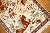 シルクのハンティングペルシャ絨毯50038