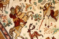 シルクのハンティングペルシャ絨毯50038