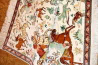 シルクのハンティングペルシャ絨毯50038