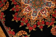 最高級クムシルクバラデザインペルシャ絨毯56048