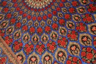 最高級手織りバラデザインシルクペルシャ絨毯クム産60051