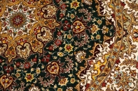 ペルシャ絨毯の丸、シルク手織りクム産地32612