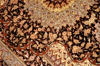 緑色のペルシャ絨毯玄関マットシルク50064