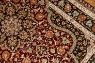 代表的なペルシャ絨毯の模様と色合いクムシルク56085