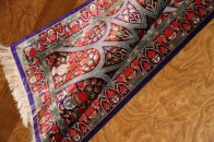 珍しいデザインの玄関マットシルクペルシャ絨毯56042