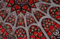 珍しいデザインの玄関マットシルクペルシャ絨毯56042