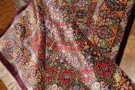 abbasi有名工房高級クムシルクペルシャ絨毯バラ模様60017