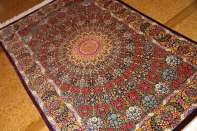 abbasi有名工房高級クムシルクペルシャ絨毯バラ模様60017