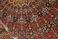 abbasi有名工房高級クムシルクペルシャ絨毯バラ模様60017