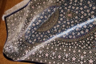 手織り高級シルクラグ伝統的なメダリオンブルー60018