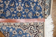 素敵なブルー色手織り玄関マットペルシャ絨毯58052