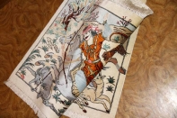 ミニペルシャ絨毯シルクハンティングデザイン50003