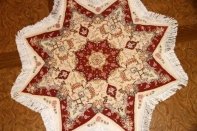 星形の手織りペルシャ絨毯とても珍しい形23315