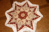 星形の手織りペルシャ絨毯とても珍しい形23315