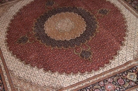 正方形リビングペルシヤ絨毯タブリズ赤色75155