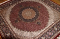 正方形リビングペルシヤ絨毯タブリズ赤色75155