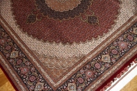 正方形リビングペルシヤ絨毯タブリズ赤色75155