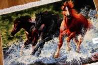 タブリズの馬のピクチャー手織りペルシャ55350