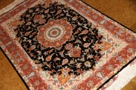 高級手織りペルシャ絨毯、タブリーズセンターラグ777000