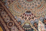 珍しいデザインリビングサイズ手織り高級ペルシャ絨毯59001