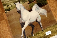 白馬絨毯、ペルシャ絨毯タブリーズピクチャー模様55357