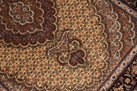 高級玄関マット、手織りペルシャ絨毯タブリーズ産44154